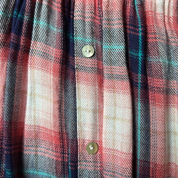 Easel Flannel/Fringe Top- Large- Rose/Navy Flannel - Picture 4 of 5